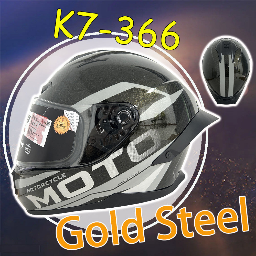 TUTTO K7 TISI ผงทองประกายแวววาว Steel ใหม่2025หมวกกันน็อค ผู้ใหญ่ เต็มใบ คุณภาพดีราคาถูก ทันสมัย