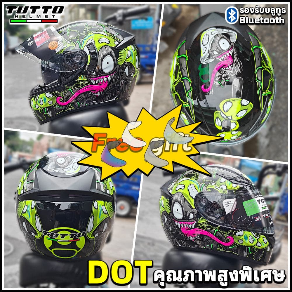 TUTTO K3 ส่งของแถมชิวหน้าฟรี มูลค่า300฿ หมวกกันน็อคเต็มใบ N102 หมวกกันน๊อค รถจักรยานยนต์ แว่น2ชั้น ชิวใส - ภาพที่ 10
