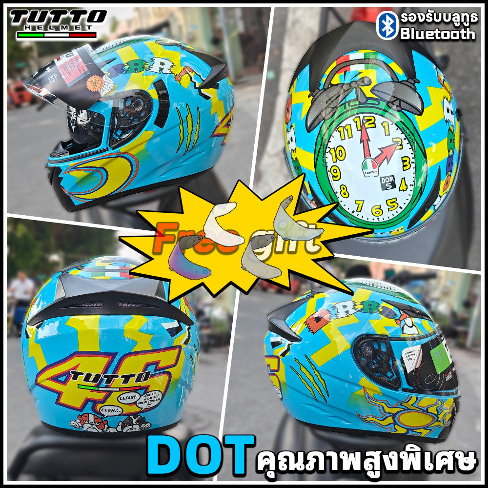 TUTTO K3 ส่งของแถมชิวหน้าฟรี ขายดีที่สุด มูลค่า200฿ หมวกกันน็อคเต็มใบ หมวกกันน๊อค รถจักรยานยนต์ แว่น2ชั้น ชิวใส TITS