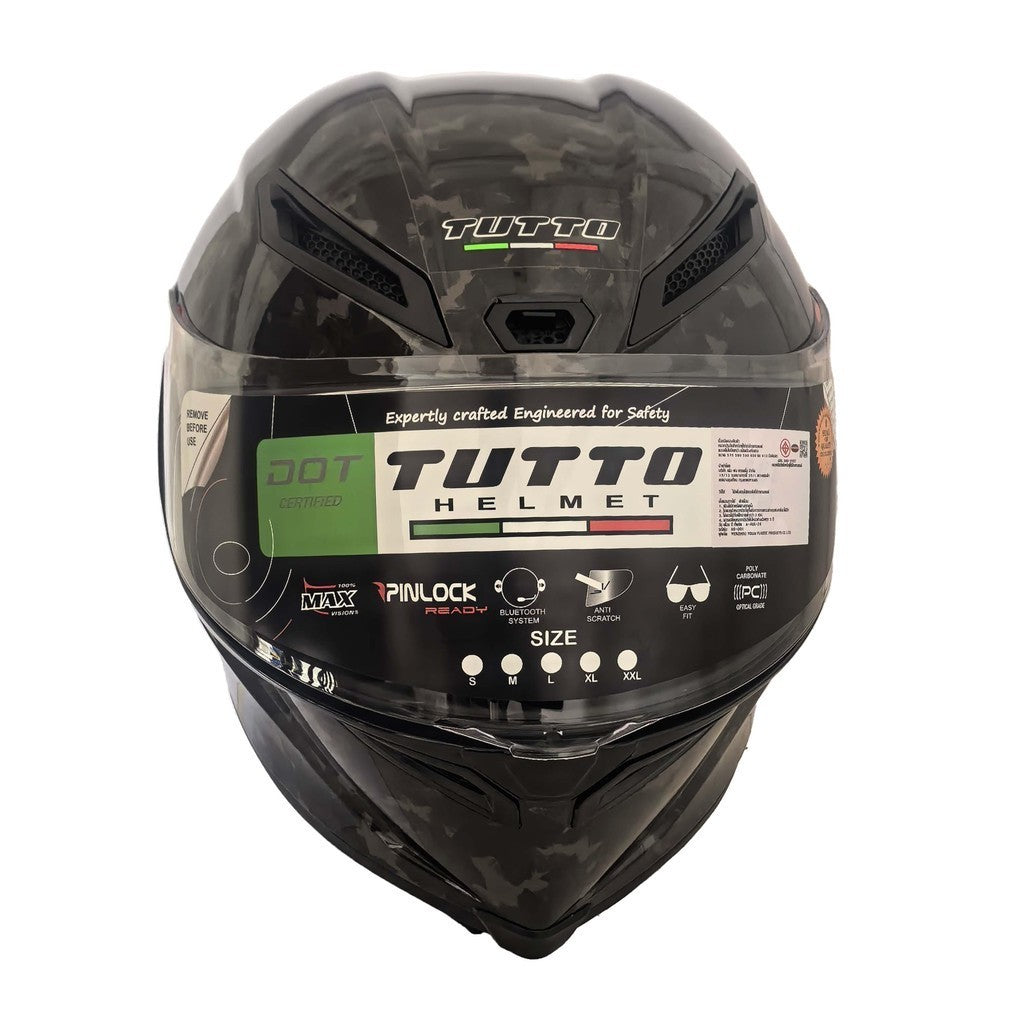TUTTO K6 มูลค่า300฿ส่งของแถมชิวหน้าฟรี! Blackหมวกกันน็อคเต็มใบ ล่าสุด 2025 นวมถอดซักได้ + New